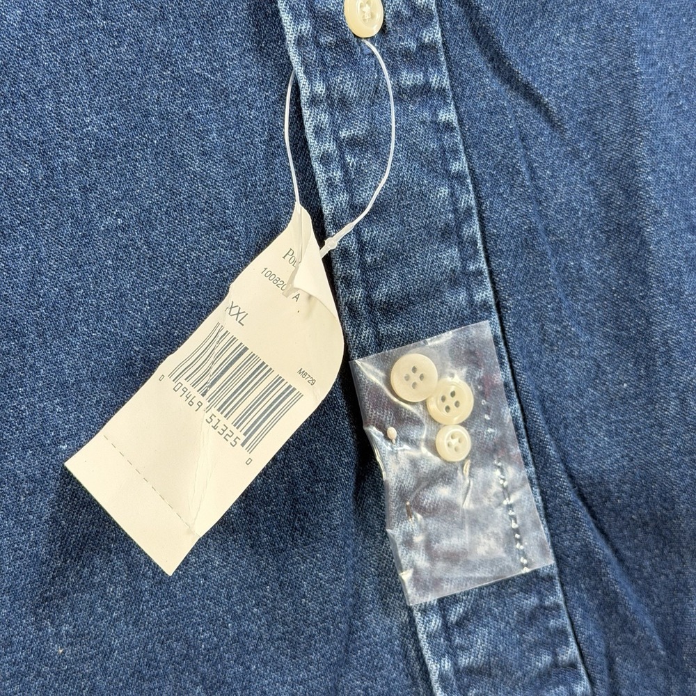 Polo Ralph Lauren Shirt Mens 2XL Blue Denim Blaire Long Sleeve Button Down Pony - Picture 3 of 9